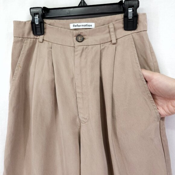 Reformation Mason Pleated Pants Size 0 Wide Leg Trouser 31" - Picture 12 of 16